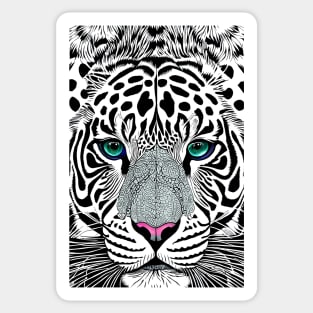 Panthera Leopard/Tiger Hybrid Face Illustration Sticker